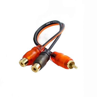 Переходник EDGE EDC-YB200 2RCA(F)-RCA(M) медный