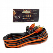 Кабель межблочный EDGE EDC-RB202 2RCA-2RCA 2.5м медный