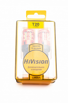 Лампа светодиодная HiVision T20 (7440), одноконтактная, CSP, оранжевый, 2шт