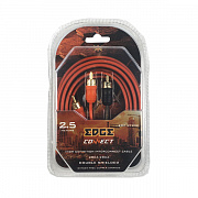 Кабель межблочный EDGE EDC-RT202 2RCA-2RCA 2.5м медный, двойной экран